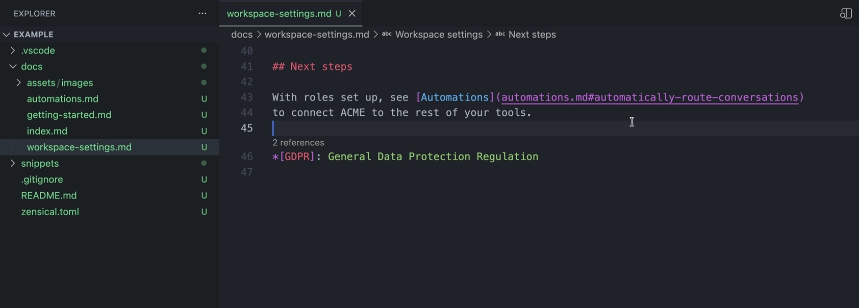 a continuous shot video of the changes outlined on this
page