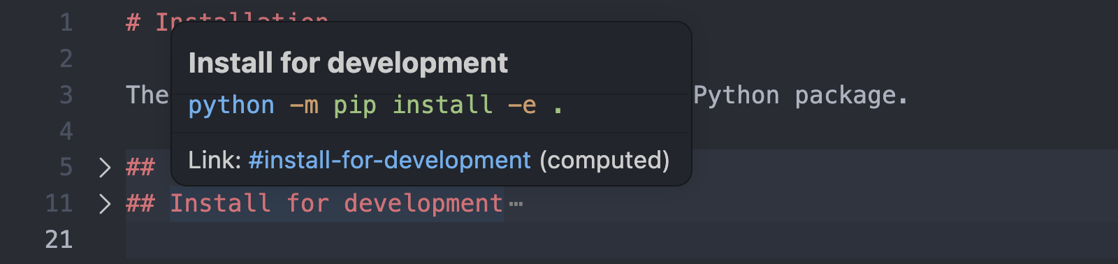 you can fold away blocks and then use hover to preview their content