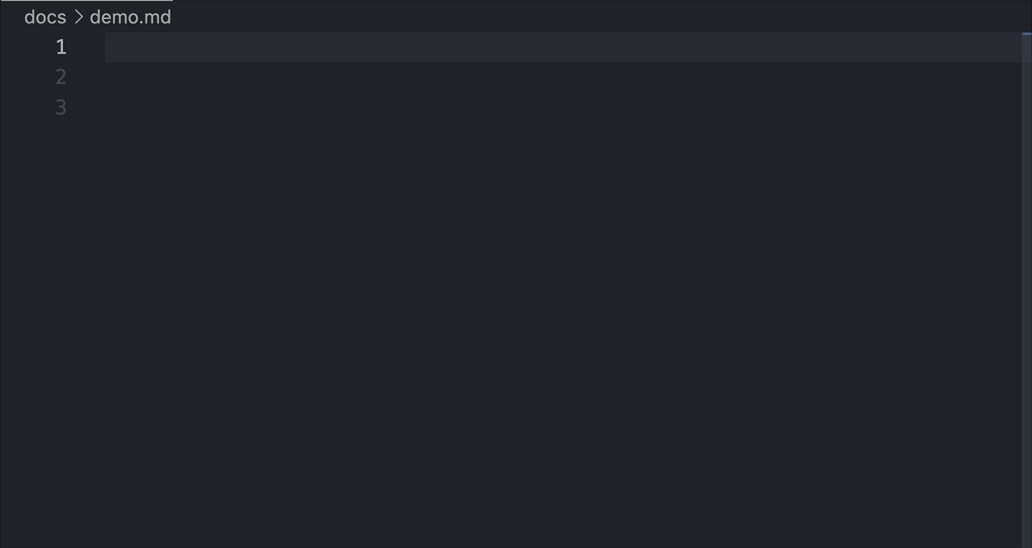 shows basic syntax highlighting, support for blocks that require
indentation, using code completion to create a link to a heading,
renaming the heading