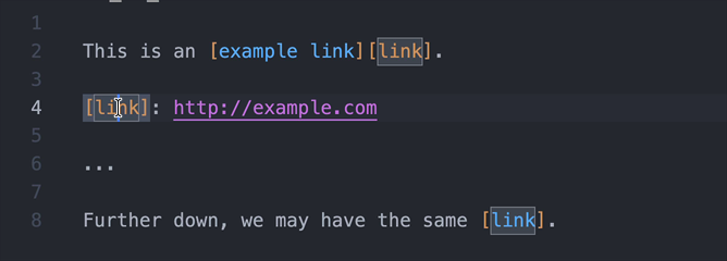 renaming a reference label makes changes to all links using it